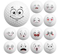 Syhood 12 Pcs Funny Golf Balls Gift Set Novelty Emotion Face Trick Golf Balls Cute Fun Practice Accessories for Teens Adult Golfers Birthday Gifts
