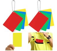 Syhood 2 Set Soccer Referee Cards Red and Yellow Blue Green Referee Penalty Card for Soccer Volleyball Rugby Baseball Judge Sport Competition Game