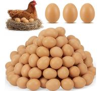 Syhood 24 Pcs Wooden Fake Eggs Fake Chicken Eggs Bulk for Crafts Get Hens to Lay Nesting Home Decor Kitchen DIY Craft Play (Original Color)