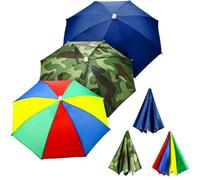 Syhood 3 Pieces Rainbow Umbrella Hats Camouflage Fishing Cap Beach Umbrella Headband