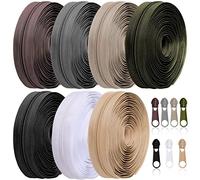 Syhood 35 Yards 7 Pcs Sewing Zippers #5 Nylon Assorted Coil Zipper Tapes with 70 Sliders Sewing Craft Supplies Gifts for Women Men(Neutral Color)