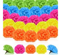 Syhood 50 Pcs Artificial Marigold Flower Bulk Decorations Mexican Flores Artificiales Fiesta Party Decorations for Mexican Backdrop Party Floral with Stems DIY Marigold Garland
