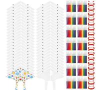 Syhood 60 Pcs DIY Kite for Kids Blank Kite Making Kit Bulk with Watercolor Pens and String 20 Inch Summer Beach Decorating Coloring Party Set for Craft Outdoor(Swallowfish Style)