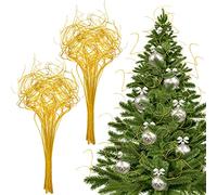 Syhood 60 Stem Gold Christmas Curly Ting Ting Branches Xmas Glitter Sparkle Willow Branches Vase Filler Tree Picks and Sprays for Christmas Decor, Garland Wreath, Wedding, Holiday and Home