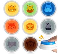 Syhood 8 Pcs Animal Sounds Buzzer for Trivia, Jungle Style | Answer Buzzers for Party Show, Feud Jeopardy Buzzer Button with Lights and Sounds
