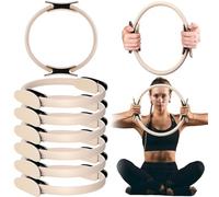 Syhood Pilates Ring 11. 81 Inch Pilates Circle Yoga Ring Magic Lightweight Flexible Workout Equipment for Fitness Physical Therapy Resistance Exercise Arms Legs(Beige,6 Pcs)
