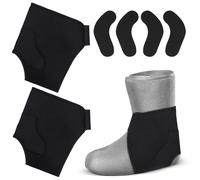 Syhood Ski Snowboard Boots Fitting Liner Sleeves with 4 Pcs J Bar Boot Fitting Pads, Ski Boot Foam Padding Ankle Wrap Boot Liner Inserts to Reduce Heel Lift Ankle Blisters, Size L, Black, us shoe size