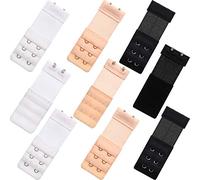 Syhood Women's Soft Comfortable Elastic Bra Extenders Bra Extension Strap 2 Hook 3 Row Lady's Bra Extender Bra Band (9 Pieces)