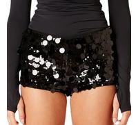 SYHVGI Women's Sparkly Shorts Low Rise Y2k Party Club Micro Mini Booty Shorts Going Out Bottoms Concert Rave Outfits (B-Black, M)