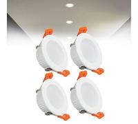 Syibelters 3W LED Recessed Ceiling Spotlights, 6000K Cold White Ultra Slim Panel Light, Cut Φ50-55mm, AC110-240V Round Downlights for Living Room Office, 4 Pack