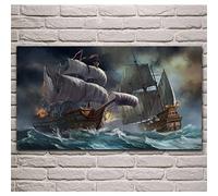 Syiboo Pirate Ship The Waves Diamond Art Kits,5D DIY Diamond Painting Large Full 40x80cm（16x32in Crystal Rhinestone Gem Cross Stitch Embroidery Kit Paint by Numbers for Adults Gifts Home Decor