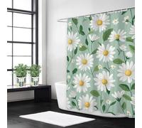 Syiboo Shower Curtain 180 x 240 Blue Shower Curtains for Bathroom with 12 Hooks, Waterproof Polyester Fabric, Machine Washable, Quick Dry, for Wet Room, Bathtub, Hotel, Home Decoration Flower, y491l