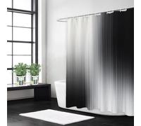 Syiboo Shower Curtain 200 x 200 Grey Shower Curtains for Bathroom with 12 Hooks, Waterproof Polyester Fabric, Machine Washable, Quick Dry, for Wet Room, Bathtub, Hotel, Home Decoration Black, y573l