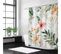 Syiboo Shower Curtain 200 x 240 Green Shower Curtains for Bathroom with 12 Hooks, Waterproof Polyester Fabric, Machine Washable, Quick Dry, for Wet Room, Bathtub, Hotel, Home Decoration Leaf, y233l