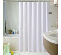 Syiboo White Shower Curtain Washable Bath Curtains,with 12 Hooks and Weighted Hem,Fabric Shower Curtains Outdoor Waterproof Polyester for Bath Tub and Shower Stall,250x160cm W99*L63 Inch
