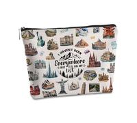 SYIJIMSJKT Gifts for Travelers Women Makeup Bag Travel Accessories Toiletry Zipper Pouch World Travel Gift Best Christmas Birthday Gifts for People Who Travels