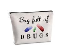SYIJIMSJKT Nurse Practitioner Gifts for Women Travel Cosmetic Bag Birthday Gifts Storage Multi function Pouch, Bag Full of Pill-2, Bag Full of Pill-2, Humorous