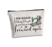 SYIJIMSJKT Sewing Gifts Makeup Bag for Sewing Lovers Quilting Gifts for Quilters Hostess Gift Ideas for Women Mother Grandma Christmas Birthday Travel Zipper Pouch