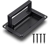 SYINE Black Zinc Alloy Recessed Door Pull Handle Recessed Flush Pull Handle for Drawer Access Door Space Door Toolbox,1 Pack,4.36 x 2.73 Inch