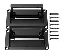 SYINE Black Zinc Alloy Recessed Door Pull Handle Recessed Flush Pull Handle for Drawer Access Door Toolbox,4.35 x 2.72 inch,2 Pack