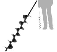 SYITCUN 8x60cm Garden Hole Digger Auger for Planting Bulbs & Seedlings, Long Handle Spiral Auger Drill Bit, Heavy Duty Planting Auger