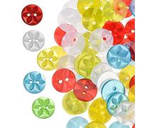 SyiXute 100 Pcs Baby Star Buttons,2 Holes Baby Resin Buttons, Colorful Round Buttons for Knitting,Cardigans,Sewing,Crafts and Accessories,5 Colors (14 mm)