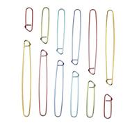 SyiXute 12 Pcs Stitch Holder,Assorted Colors Aluminium Cable Needles,Aluminum Crochet Knitting Needle Stitch Holder Set for Blankets Scarves Other Knitting Project,Random Color (6 Size)