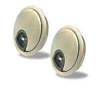 SyiXute 2 Pcs 60 mm Desk Cable Grommets,Zinc Alloy Computer Desktop Grommets,Cable Cord Round Hole Cover for Home and Office Table (Bronze)
