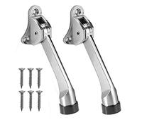 SyiXute 2 Pcs Kick Down Door Stop,Zinc Alloy Door Stay - Keep The Door Stay Open for Garage Gate,Office,Home,Metal Door Stopper with Soft Rubber Bumper