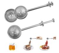 SyiXute 2 Pcs Long Handle Tea Ball, Stainless Steel Strainer, Reusable Fine Mesh Interval Diffuser for Loose Leaf Brewing
