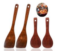 SyiXute 2 Pcs Wooden Spatula for Cooking,Natural Wood Spatula,Heat-Resistant and Non Stick Flat Wood Spatulas for Pan,Cooking Utensils and Wok (33/21 cm)
