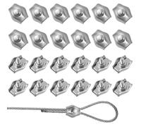 SyiXute 24 Pcs M3 Wire Rope Clamp,Simplex Bolt Wire Clip,Stainless Steel Single Bolt Cable Clamp for Washing Line Clothesline Fence Awning Fixed Tensioner