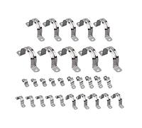 SyiXute 30 Pcs 20 25 32 35 40 50mm Pipe Strap Clamp,304 Stainless Steel Pipe Clips,U Shaped Pipe Straps Saddle Clip,Two Hole Tube Strap Tension Clips for Fixing Bracket of Water Pipe and Gas Pipe