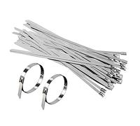 SyiXute 30 PCS Stainless Steel Cable Ties,4.6 * 200mm Metal Zip Ties,Marine Grade Metal Tie Wraps for Electricity,Computer Multi Purpose Exhaust Wrap,Coated Locking Cable