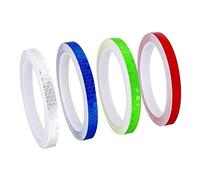 SyiXute 4 Pcs Reflective Tape,10mmx8M Each Roll Security Marking Reflective Waterproof Tape,Self Adhesive Safety Warning Tape for Car Road Outdoor Bikes Helmets Motorcycle (Red,Green,Bule,White)
