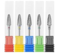 SyiXute 5 Pcs Nail Drill Bit Carbide,3/32" Professional Tungsten Steel Nail Drill Bits,Cuticle Drill Bits for Manicure Pedicure Home Salon