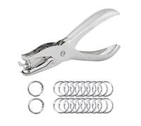 SyiXute 6 mm Single Hole Punch,Hand Held Paper Punch,Single Hole Pliers Punch One Hole Chrome Metal Perforator with Multiple Sheets Capacity for Crafts,Paper,Card,Tag (Contain 20 Metal Rings)