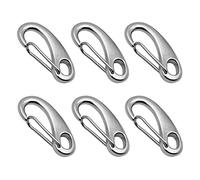 SyiXute 6 Pcs Spring Snap Hook Carabiner,304 Stainless Steel Spring Snap Rope Hook Clip,50 mm Egg Shape Spring Snap Hook Clip for Flag Pole Hardware,Keychains