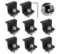 SyiXute 8 Pcs Solar Panel End Clamp 30 mm,Aluminum Solar Panel Z Brackets,Solar Mounting Brackets Kit for Roof/Wall/Boat/Off-Grid/RVs (Black)