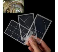 Syiyunran Painting Viewfinder Composition Tool - Pack of 3, Golden Triangle, Fibonacci, Rule of Third Composition Tool, Viewing Photography, Painting, Sketching, Fits in Your Bag