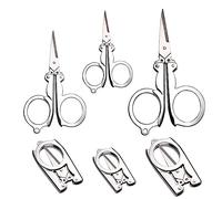 SYJINHUASY 3 PCS Folding Scissors,Stainless Steel Small Scissors,Mini Craft Cutter,Travel Scissors Pocket Foldable Perfect for Family Travel Camping Outdoo(Folding), (J004)