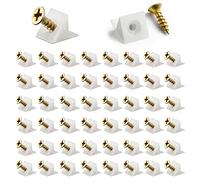 SYJINHUASY-50 Packs Mending Wedges Fixing Sagging Drawer Bottoms Furniture Chest,90 Degree Drawer Plastic Angle Code Bracket Fastener with 50Pcs Screws
