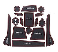 SYJY-SHOP Car Non-Slip Gate Slot Pad Cup Mats Door Slot Mat Car Interior Water Cup Anti-skid Pad For C-HR CHR 2016-2018 Rubber Car Door Groove Mats Gate Slot Pad (Color : Red)