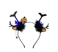 SYJYM 1pcs Halloween Pumpkin Tree Branch Headband Black Bat Butterfly Deer Antler Horn Christmas Cosplay Hair Accessories