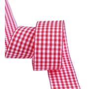 SYJYM 2pcs 50yd/lot Grosgrain Satin Ribbons for Wedding Christmas Party Decorations DIY Bow Craft Plaid Ribbons Card Gifts Wrap