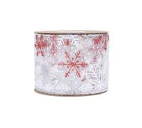 SYJYM 2roll Christmas Decoration Transparent Chiffon Yarn with Powdered Snowflake Christmas Ribbon Plus Wire 10 Yards