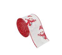 SYJYM 2Roll Christmas Snowman Snowflake Ribbon Printed Fabric Print Wired Edge DIY Xmas Gift Wrapping Wreath Bow Craft 2024