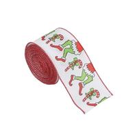 SYJYM 2Roll Christmas Snowman Snowflake Ribbon Printed Fabric Print Wired Edge DIY Xmas Gift Wrapping Wreath Bow Craft 2024