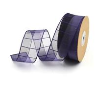 SYJYM 3.8cm Contrast Color Plaid Snow Yarn Belt Clothing Home Textile Production Material Ribbon Plus Wire spot 10m
