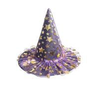 SYJYM 3pcs Color printing tied rope witch luminous performance witch magic black pointed hat